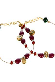 Maroon N Golden Unique Ethnic Brass Payal Anklet