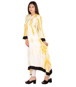 yellow printed Rayon stitched kurti