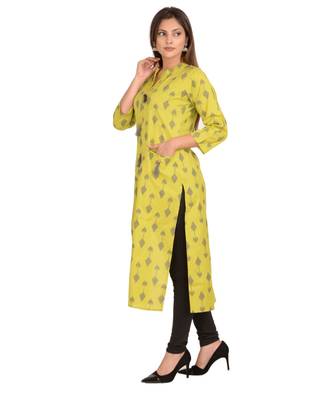 green printed Cotton stitched kurti 1