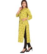 green printed Cotton stitched kurti