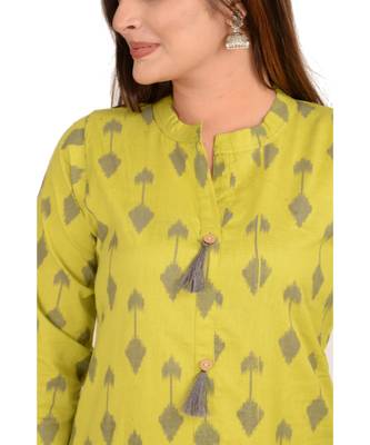green printed Cotton stitched kurti 2