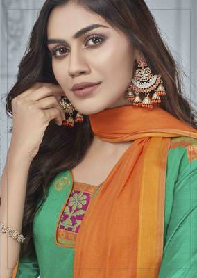 Sea-green embroidered banarasi brocade salwar 2