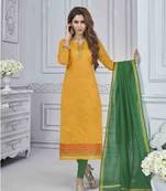 Yellow embroidered banarasi brocade salwar