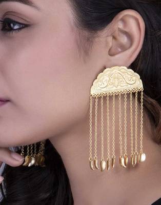 Gold Agate Danglers Drops 1
