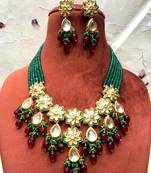 Designer Wedding Green Kundan Necklace Sets