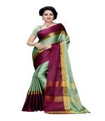 multicolor plain art silk saree with blouse