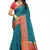 Kimisha Women's Teal Jacquard Cotton Silk Saree With Designer Pallu