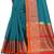 Kimisha Women's Teal Jacquard Cotton Silk Saree With Designer Pallu