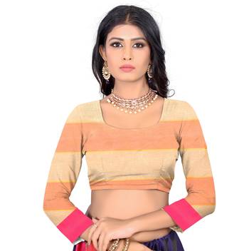 Pink woven cotton silk saree with blouse 4