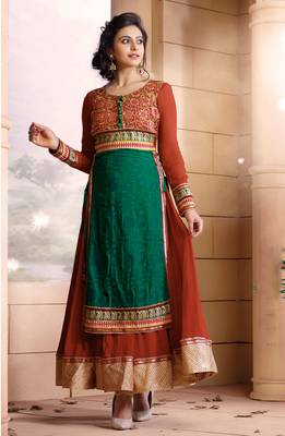 Green embroidered georgette salwar 1