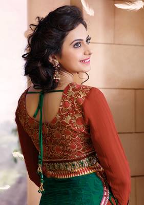 Green embroidered georgette salwar 2