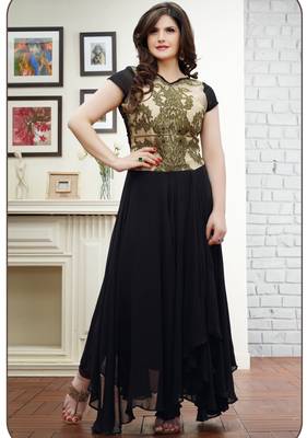 Black embroidered georgette salwar 1