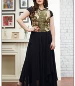 Black embroidered georgette salwar