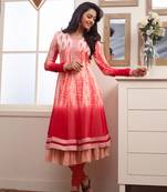 Orange embroidered georgette salwar