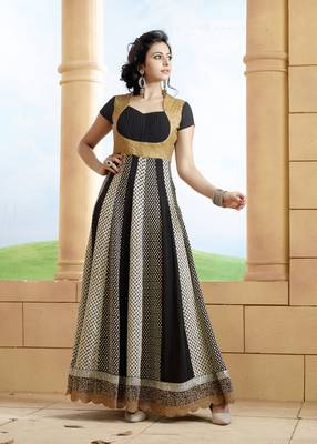 Black embroidered georgette salwar 1