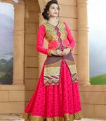 Pink embroidered georgette salwar