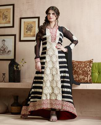 Black embroidered georgette salwar 1