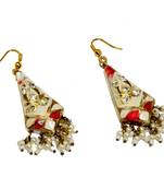 Rajasthani Lacquer Ivory White Fashion Earrings