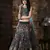 Green Sequins Embroidered Silk Semi Stitched Bridal Lehenga