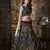 Green Sequins Embroidered Silk Semi Stitched Bridal Lehenga