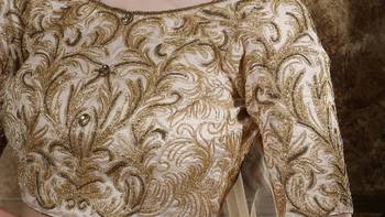 Beige Sequins Embroidered Silk Unstitched Lehenga Choli With Dupatta 4