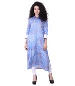Blue Printed Viscose Kurti