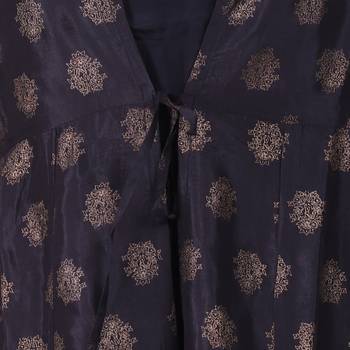Black Printed Silk Kurti 5