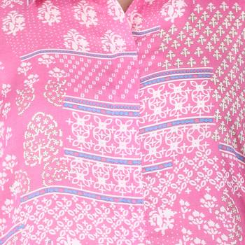 Pink Printed Viscose Kurti 5