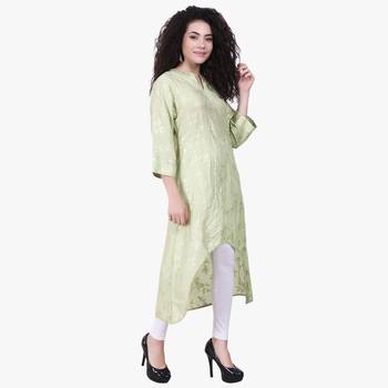 Green Printed Viscose Kurti 2
