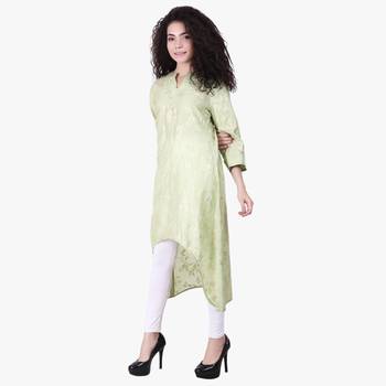 Green Printed Viscose Kurti 3