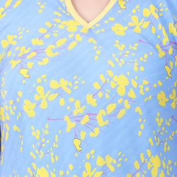 Blue Printed Crepe Kurti 5
