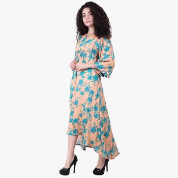 Peach Printed Rayon Kurti 3