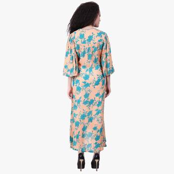 Peach Printed Rayon Kurti 4