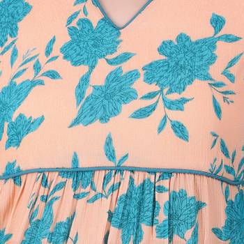 Peach Printed Rayon Kurti 5