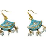 Rajasthani Stylish Girl Turquoise Lacquer Earrings