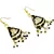 Traditional Design Black Lacquer Fashion Earrings