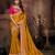 Mustard embroidered silk blend saree with blouse