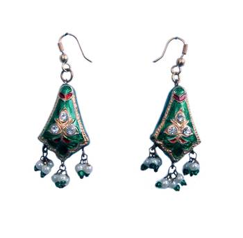 Jaipuri Designer Green Fashion Earrings Jewellery 1