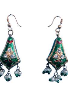 Jaipuri Designer Green Fashion Earrings Jewellery