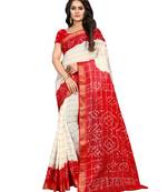Multicolor hand woven art silk saree with blouse