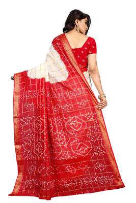 Multicolor hand woven art silk saree with blouse 2