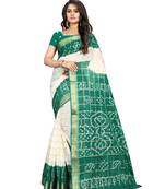 Multicolor hand woven art silk saree with blouse