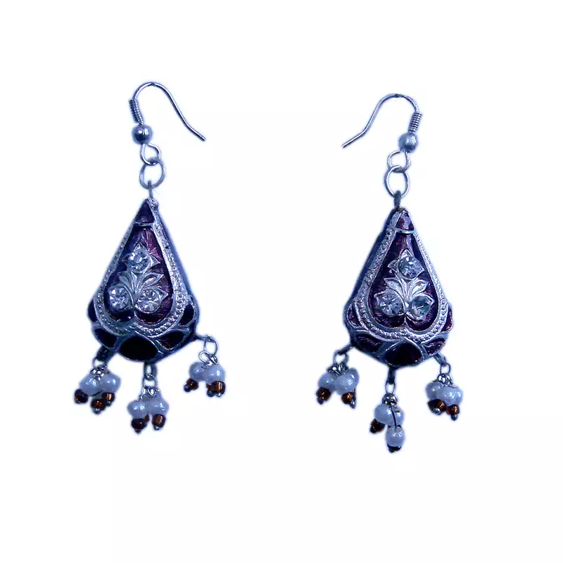 Jaipuri Design Purple Earrings Fashion Jewellery
