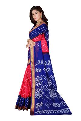 Multicolor hand woven art silk saree with blouse 3