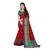 Maroon woven chanderi silk saree with blouse