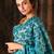 Sky blue hand woven blended cotton saree