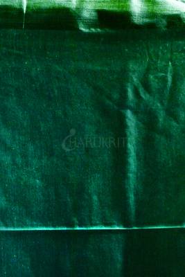 Cyan woven blended cotton saree with blouse 3