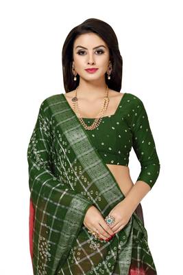 Multicolor hand woven art silk saree with blouse 5