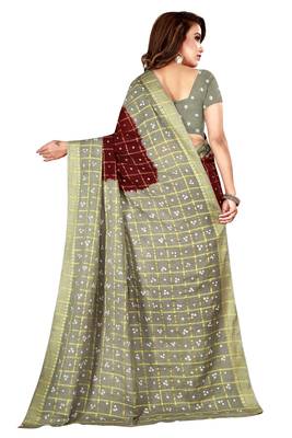 Multicolor hand woven art silk saree with blouse 2