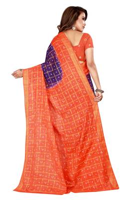 Multicolor hand woven art silk saree with blouse 2